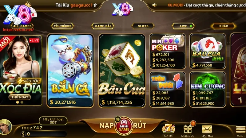 Những dòng game đổi thưởng hấp dẫn khác tại X8 Club Những dòng game đổi thưởng hấp dẫn khác tại X8 Club