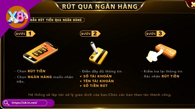 Rút tiền X8 qua ngân hàng Rút tiền X8 qua ngân hàng